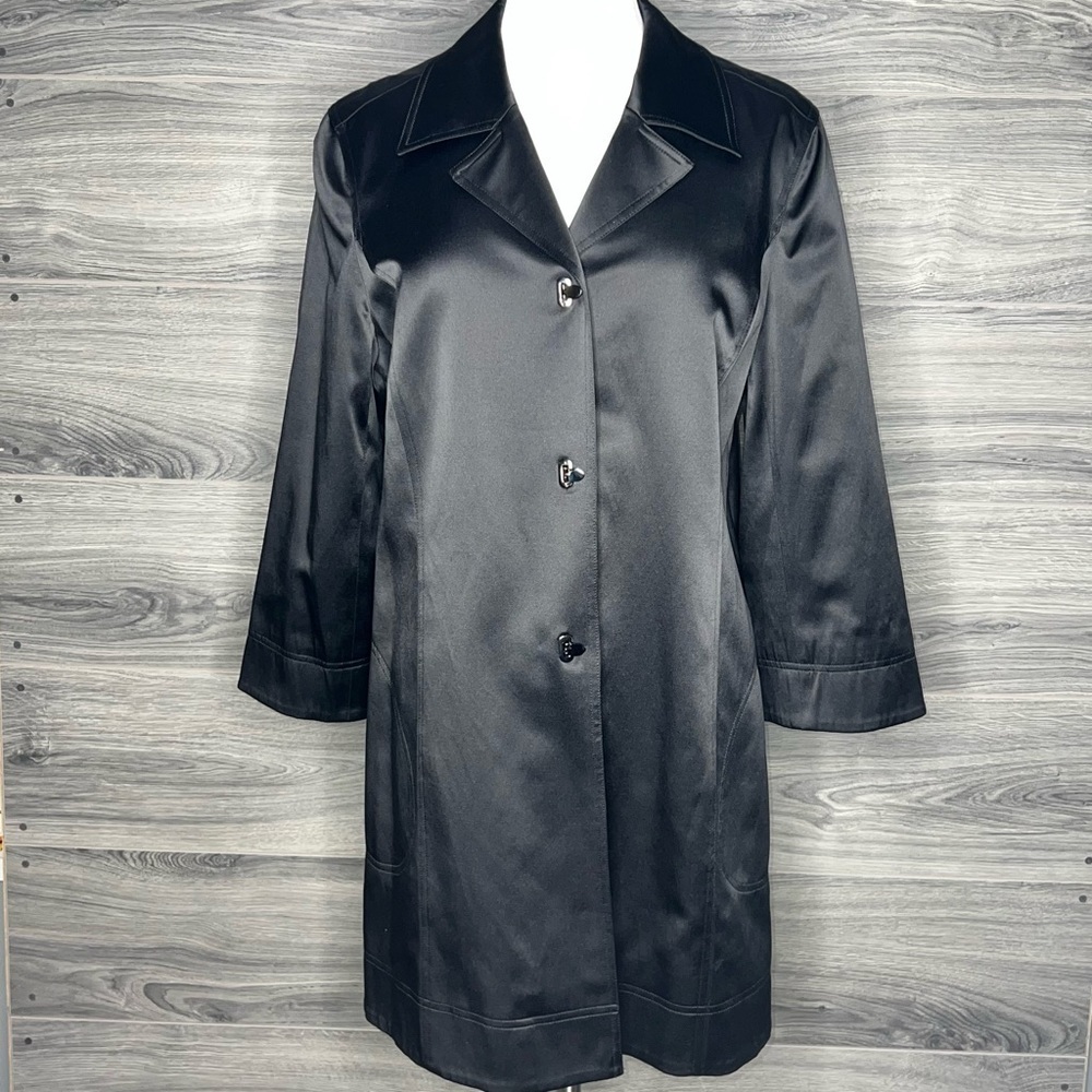 Madison Black Trench Coat Size 14